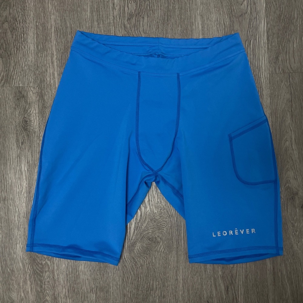 Leorever Compression Shorts Mens XXL Blue Base Layer Rashguard Leggings USA